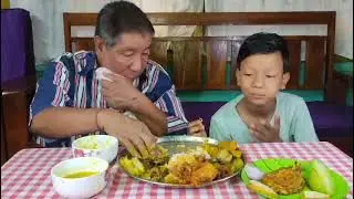 Mukbang with pork, Potato curry and many more 😋. please like and subscribe ❤️.