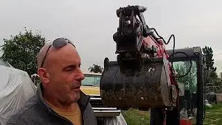 VID 2 greasing, mini Chinese excavator VC13C  with Bauer 20V cordless grease gun