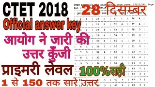 CTET-2018 OFFICIAL ANSWER KEY 28/12/2018|| FULL SOLUTIONS||LETEST NEWS//primary level/paper 1st