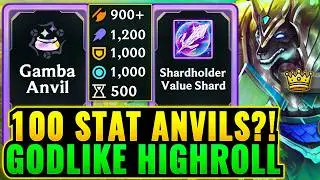 100 Stat Anvil Run: Thousands of Stats w/ Early Fortune + Gamba Anvil | League Arena Gameplay