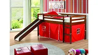 ✋ REVIEW of Donco Boy Bunkbed! DONCO KIDS Low Loft Bed with Slide with Tent, Twin, Light Espresso..