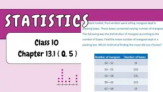 Class 10 Maths Chapter 13 Statistics | Exercise 13.1 Q5 Solution | CBSE/NCERT #statistics #maths