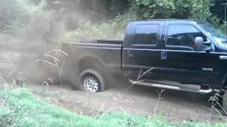 6.0 powerstroke 4x4  in 2wd mudding
