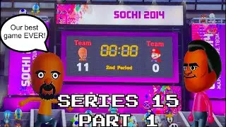 RETURN OF THE CHAMPIONS Part 1 (Matt, Tommy, Elisa & Sarah play 15 games in Mii Hockey Series 15)