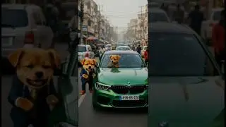 poor puppy working hard to repair his car 😱😱😱 l#aivideo#puppy#aigenerated #dostpappu #shorts