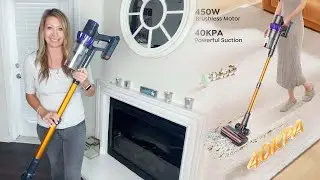 Powerful Cordless Vacuum Cleaner - 450W, 40KPA Suction, 55 Min Runtime for All Floor Types!