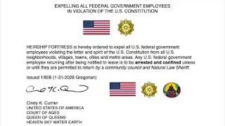 EXPELLING ALL FEDERAL GOVERNMENT EMPLOYEES, Public Order 1.806.1