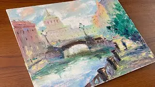 How to Draw Park Avenue | Acrylic Painting With Palette Knife