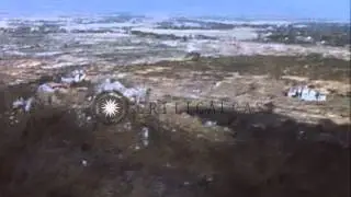 Aerial view of a town in South Vietnam during Operation Pinnaroo. HD Stock Footage