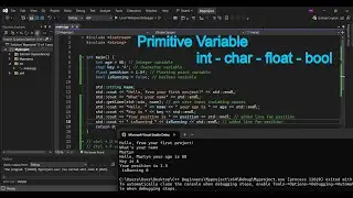 C++ for Beginners(Slow & Simple)Lesson [3]: most useful Primitive variables