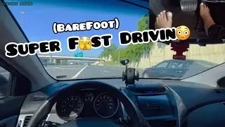 Super Fast Driving on the Highway In Traffic Barefoot | Satisfying Asmr Driving Tingles for Sleep