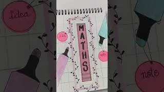 Easy and simple front page idea #short#FUN WITH CALLIGRAPHY 💖#diy#mathematics