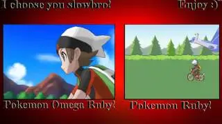Pokemon Omega ruby and Pokemon Ruby | side by side Intro comparison
