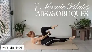 7 MIN Core Workout | Pilates with 1 Dumbbell | Core & Obliques | At Home Sculpt