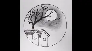 how to draw a beautiful village scenery #easyarttutorial #drawingtutorials