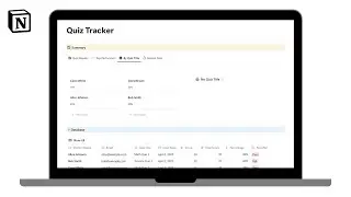 Quiz Tracker | How to track quizzes in @Notion
