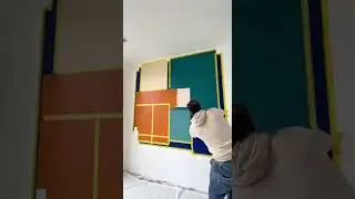 Abstract Art Living Room Makeover | Color-Block Wall & Sculptural Sofa 🎨🛋