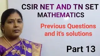 CSIR NET AND TN SET MATHS - PREVIOUS YEAR QUESTIONS - [TAMIL]