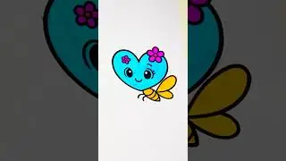 Cute Kawaii Bee Heart Coloring 🐝💛❤️ Relaxing ASMR Marker Sounds #satisfying #asmr #coloring