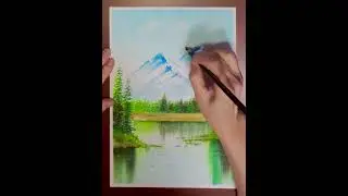  Easy oil pastel drawing - mountain scenery #painting #art #drawing