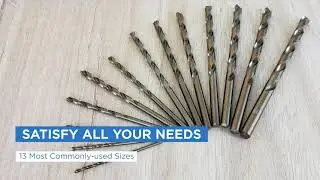 amoolo Cobalt Drill Bit Set (13 pcs), M35 HSS Metal Drill Bits for Steel