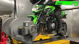 Kawasaki Z900 Dyno, Full Custom ECU Flash mapping, K&N air filter with Black Widow full system bangi