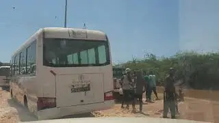 When you have to drive in an overflowing oued in Djibouti, 05.2019