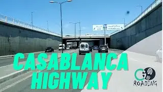 Driving on the urban highway of Casablanca, Morocco