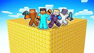 4 Youtubers no CUB&Atilde;O DE LUCKY BLOCK