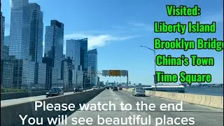 Three famous places during summer 2025. Liberty Island, Time square and China’s Town NYC