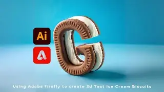 Using Adobe firefly to create 3d Text Ice Cream Biscuits in Adobe Illustrator
