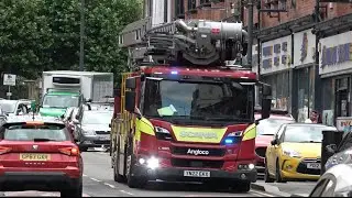 Merseyside Fire and Rescue - City Centre&rsquo;s Aerial Appliance responding into Liverpool City Centre.