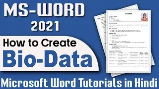 How to Create BIO DATA in Microsoft Word  2021 | Tutor Era