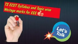 TS ECET Syllabus and Topic wise Weitage marks for EEE