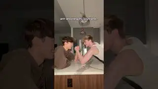Arm wrestling my boyfriend #couple #boyfriend #couplegoal #gay #shorts