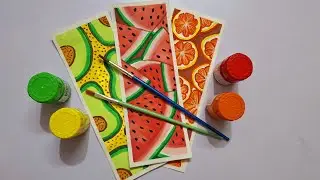 Diy fruit Bookmarks🍓 | easy painting ideas for beginners🍉 | Acrylic Painting tutorial❤️