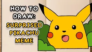 How to draw and colour! PIKACHU MEME (step by step drawing tutorial)