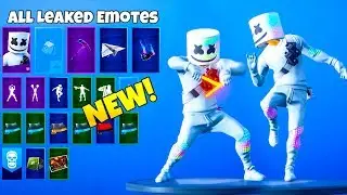 ALL LEAKED EMOTES with MARSHMELLO SKIN.! (Showcase) Fortnite Battle Royale