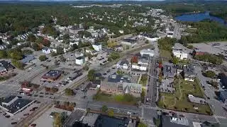 90 seconds over Auburn Public Library and downtown Auburn, Maine