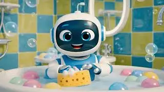 Robot Bath Song 🤖🛁 | Scrub a Dub Cleaning Song for Kids | Cute Robot Cartoon