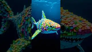 Sea creature fusions as stationary materials #seacreatures #stationarymaterials #fusion #shorts