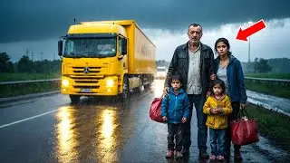 Bir Tır Şoförü Yağmurda Yürüyen Bir Aile Gördü — Aldığı Karar Hayatlarını Değiştirdi