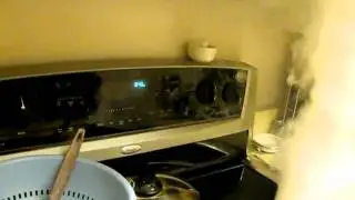 Dry ice in boiling water