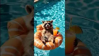 Poolside Vibes: Raccoon Living the Dream! | StrangePop TV Shorts