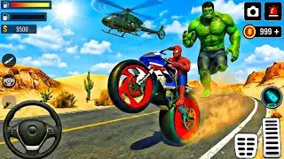 🦚3D Car Simulator 🥰Spiderman Became Escape From Giant Hulk 🌟Car 3D Game🎊 Lot's of Police Car Android