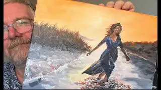 Beside Still Waters: Acrylic Landscape Sunset at the Ocean