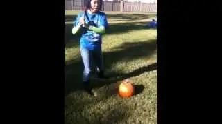 Smashing a pumpkin Fail!