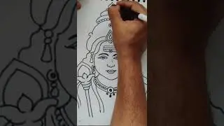 Quick simple and easy drawing of lord kartikey face/ lord Murugan/ lord Kumar