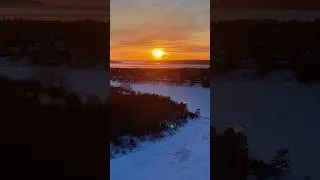 Chasing the Sun Over a Frozen River | Kennebecasis Drone in 4K (Aurora &ndash; Runaway)