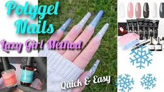 POLYGEL NAILS | EASY Lazy Girl Method | Femi Beauty | Snowflake Christmas Nails❄️Beginner Friendly